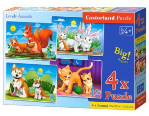Opakowanie Puzzle 4x1 Lovely Animals
