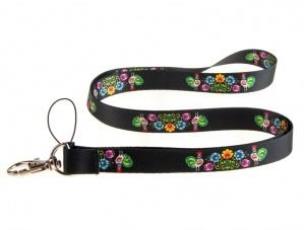 Opakowanie Smycz do kluczy - koguty czarna 1,5cm FOLKSTAR