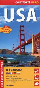 Opakowanie USA comfort! map laminowana mapa samochodowo-turystyczna 1:4 750 000