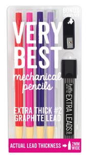 Opakowanie Zestaw Mechanicznych Ołówków Różowy 4 Ołówki 12 wkładów, temperówka