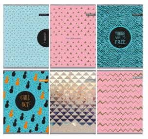 Okładka książki Zeszyt A5 w kratkę 60 kartek dziewczyna  mix wzorów