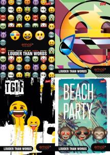 Opakowanie Brulion B5 w kratkę 160 kartek Emoji 5 sztuk mix