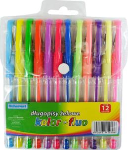 Opakowanie Długopis żelowy fluo 12 kolorów