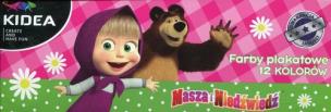 Opakowanie Farby plakatowe Masza i Niedźwiedź 12 kolorów