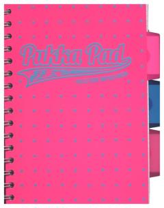 Okładka książki Kołozeszyt Project Book Neon dots A5 kratka różowy