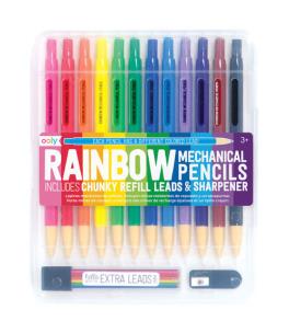 Opakowanie Kredki Mechaniczne Tęczowy Zestaw Rainbow 12 kredek 12 wkładów temperówka