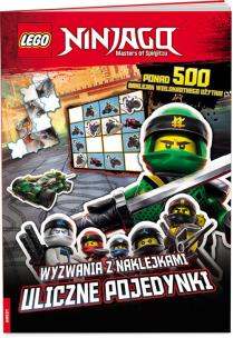 Okładka książki Lego Ninjago. Wyzwania z naklejkami. Uliczne pojedynki