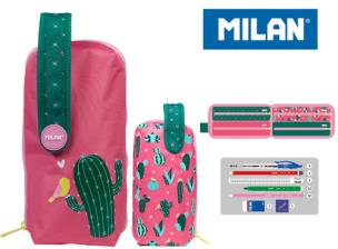 Opakowanie Multipiórnik Milan owalny z 4 piórnikami Cactus róż