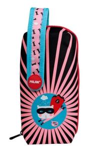 Opakowanie Multipiórnik owalny Milan z 4 piórnikami  Super Heroes czarno-różowy