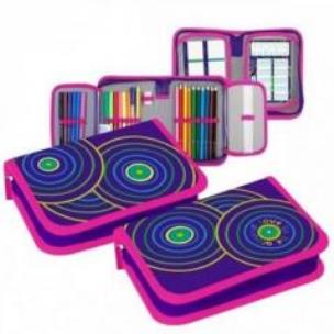 Opakowanie Piórnik Girl z wyposażeniem  1 zamek 2 klapy  STK-25