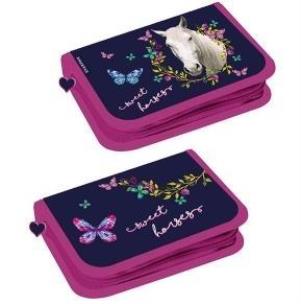 Opakowanie Piórnik Konie 1 zamek 2 klapy  STK-35