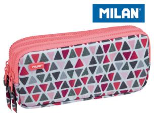 Opakowanie Piórnik MILAN 3-komorowy GEO róż