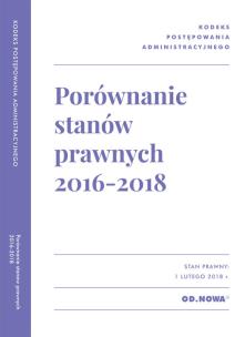 Okładka książki Porównanie stanów prawnych KPA 2016-2018