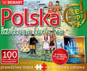 Okładka książki Puzzle: Polska-kultura ludowa+atlas