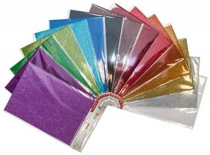 Opakowanie Tektura falista ozdobna GIMBOO fala super brokat A4 25 sztuk mix kolorów