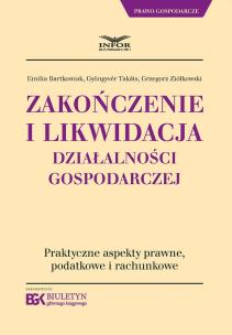 Okładka książki Zakończenie i likwidacja działalności gospodarczej