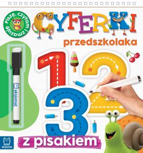 Okładka książki Cyferki przedszkolaka 5-6 lat. Seria z pisakiem. Piszę, liczę i zmazuję