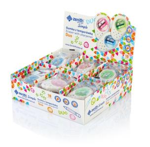 Opakowanie Gumka z temperówką 2w1 Zenith Duo Display 18 sztuk