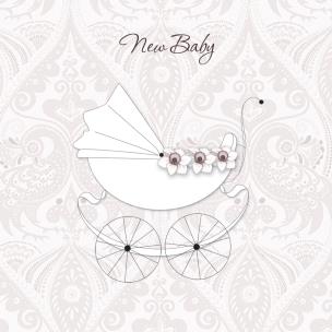 Okładka książki Karnet Swarovski kwadrat CL0108 Narodziny wózek