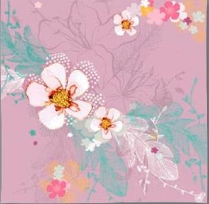 Opakowanie Karnet Swarovski kwadrat Kwiaty pastelowy róż