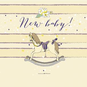 Opakowanie Karnet Swarovski kwadrat Narodziny konik na biegunach