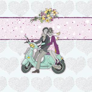 Opakowanie Karnet Swarovski kwadrat Ślub skuter