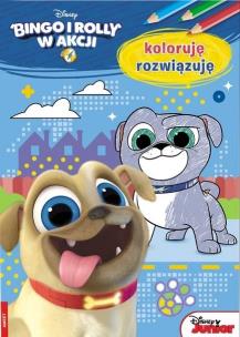 Okładka książki Koloruję rozwiązuję. Bongo i Rolly w akcji