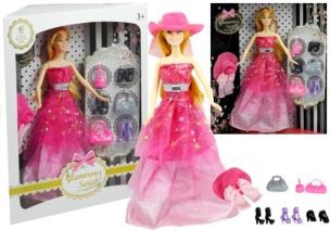 Opakowanie Lalka z Długimi Włosami Glamour + Dodatki 30 cm