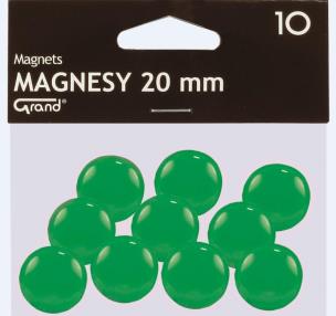 Opakowanie Magnes 20mm zielony 10 sztuk GRAND