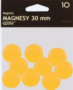 Opakowanie Magnes 30mm żółty 10 sztuk GRAND