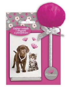 Opakowanie Notesik i długopis z pomponem Rachael Hale RLA-3702