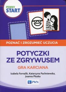 Okładka książki Pewny start Poznać i zrozumieć uczucia Potyczki ze Zgrywusem Gra karciana