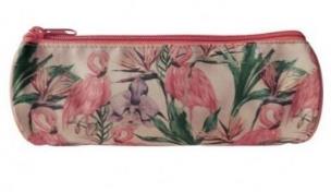 Opakowanie Piórnik Flamingi Liście czerwony