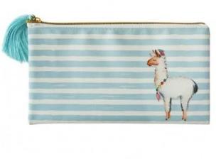 Opakowanie Piórnik Niebieskie Paski z chwostem Lama