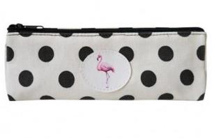 Opakowanie Piórnik saszetka w czarne kropki Flaming
