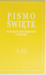 Okładka książki Pismo Św. Nowy Testament z psalmami (żółte)