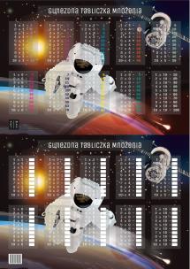 Okładka książki Podkładka na biurko A2 tabliczka mnożenia gwiezdna dwustronna laminowana