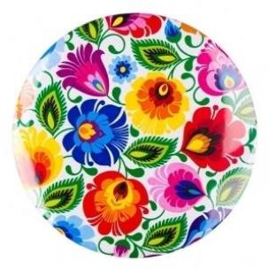 Opakowanie Przypinka duża - łowicka biała 58 mm FOLKSTAR