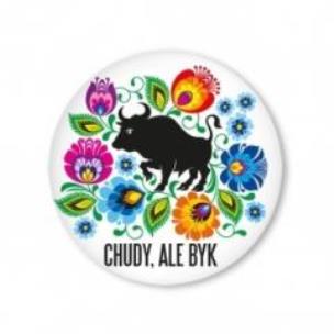 Opakowanie Przypinka mała - chudy, ale byk 37 mm FOLKSTAR