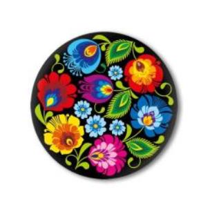 Opakowanie Przypinka mała - łowicka czarna 37 mm FOLKSTAR