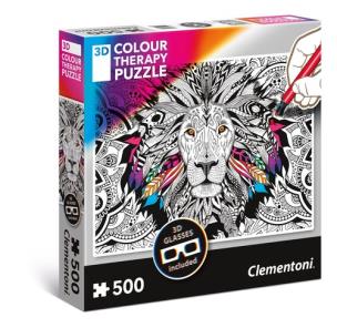 Okładka książki Puzzle 500 el 3D Color Teraphy Lew