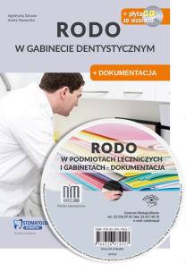 Okładka książki RODO w gabinecie dentystycznym z wzorami na płycie CD