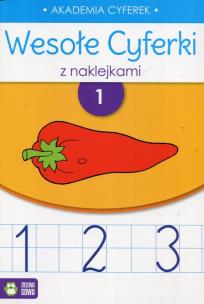 Okładka książki Wesołe cyferki z naklejkami. Zeszyt 1