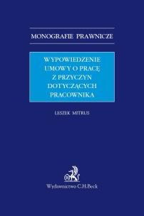 Okładka książki Wypowiedzenie umowy o pracę z przyczyn dotyczących pracownika