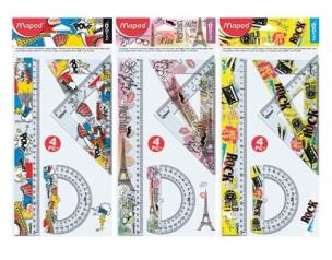 Opakowanie Zestaw 2 ekierki, linijka, kątomierz tatoo MAPED