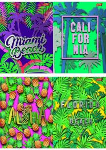 Opakowanie Zeszyt A5 w kratkę 60 kartek Holiday 10 sztuk mix