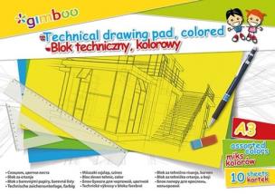 Opakowanie Blok techniczny z kolorowymi kartkami A3 GIMBOO 10 kartek 6 sztuk