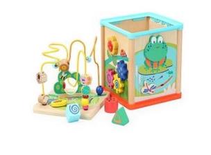 Opakowanie Drewniana zabawka interaktywna