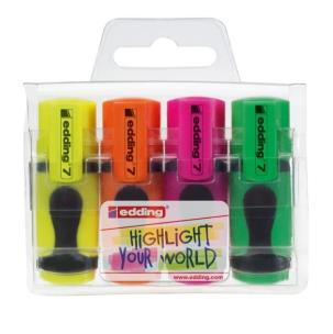 Opakowanie Edding mini zakreślacz 4 kolory