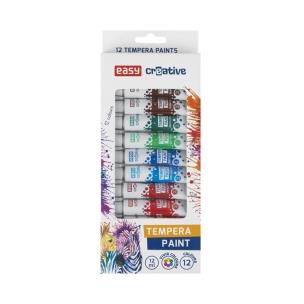 Farba tempera 12 kolorów EASY. Wydawca: Easy Stationery. Multiszop.pl Opakowanie Farba tempera 12 kolorów EASY